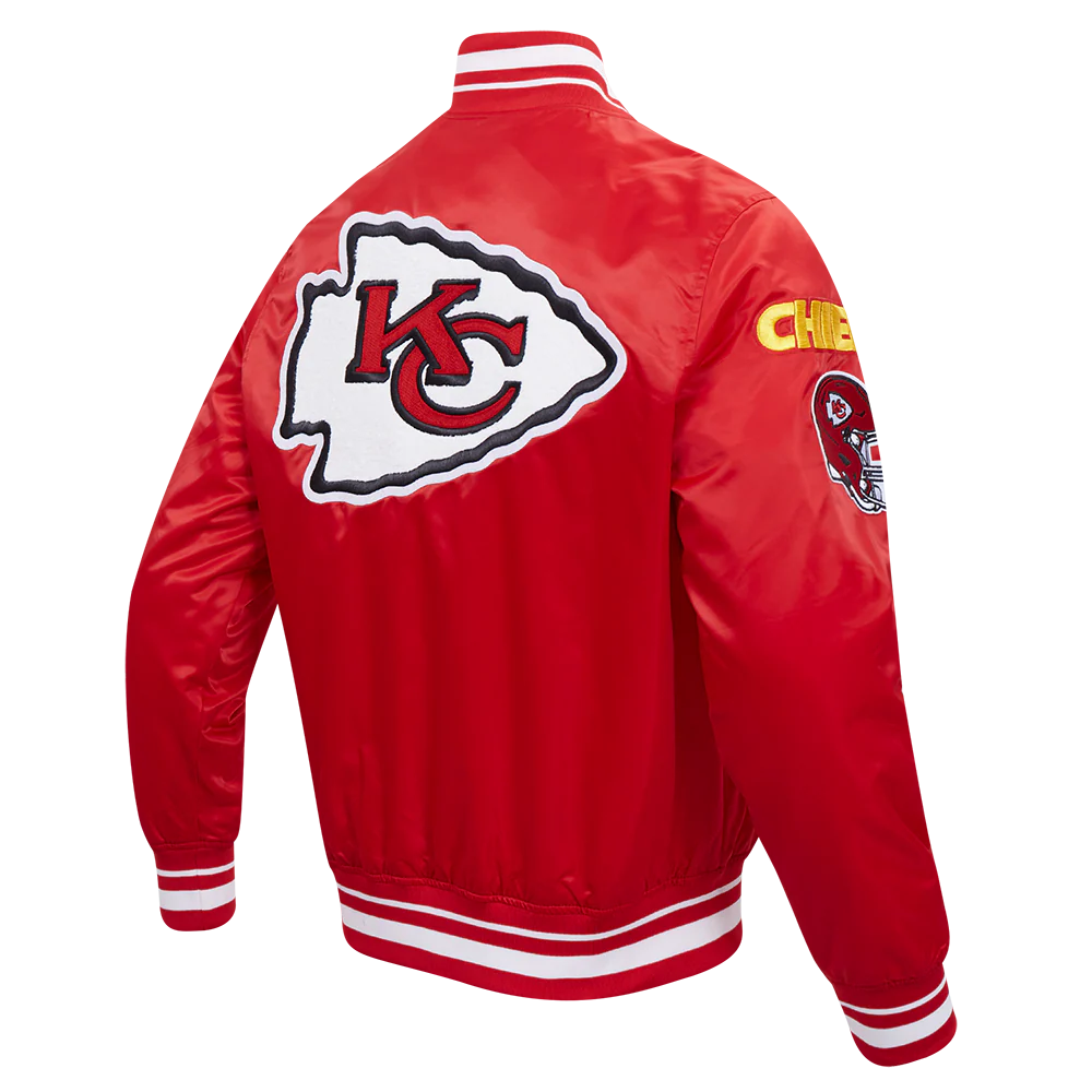 NFL KANSAS CITY CHIEFS MASHUP MEN'S RIB SATIN JACKET (RED) - Image 3