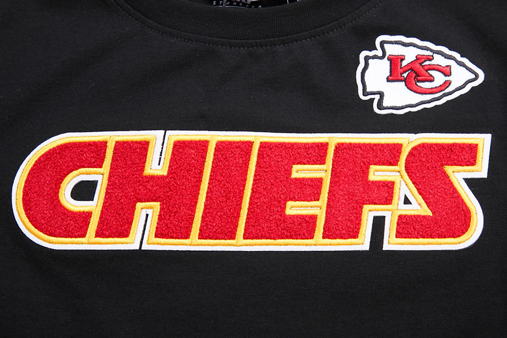 NFL KANSAS CITY CHIEFS CLASSIC SHORT SLEEVE WOMEN'S SINGLE JERSEY SLIM FIT TEE (BLACK) - Image 5