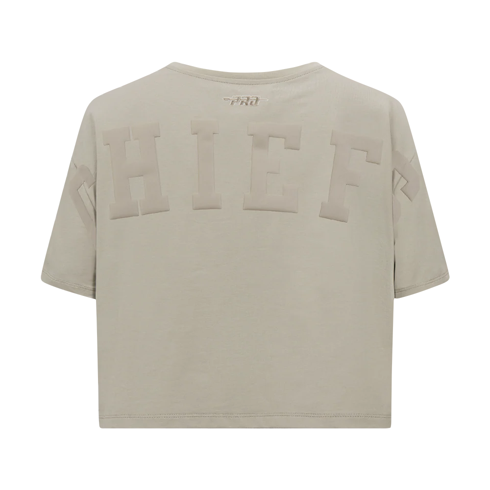 NFL KANSAS CITY CHIEFS WINGSPAN WOMEN'S SJ BOXY TEE (TAUPE)