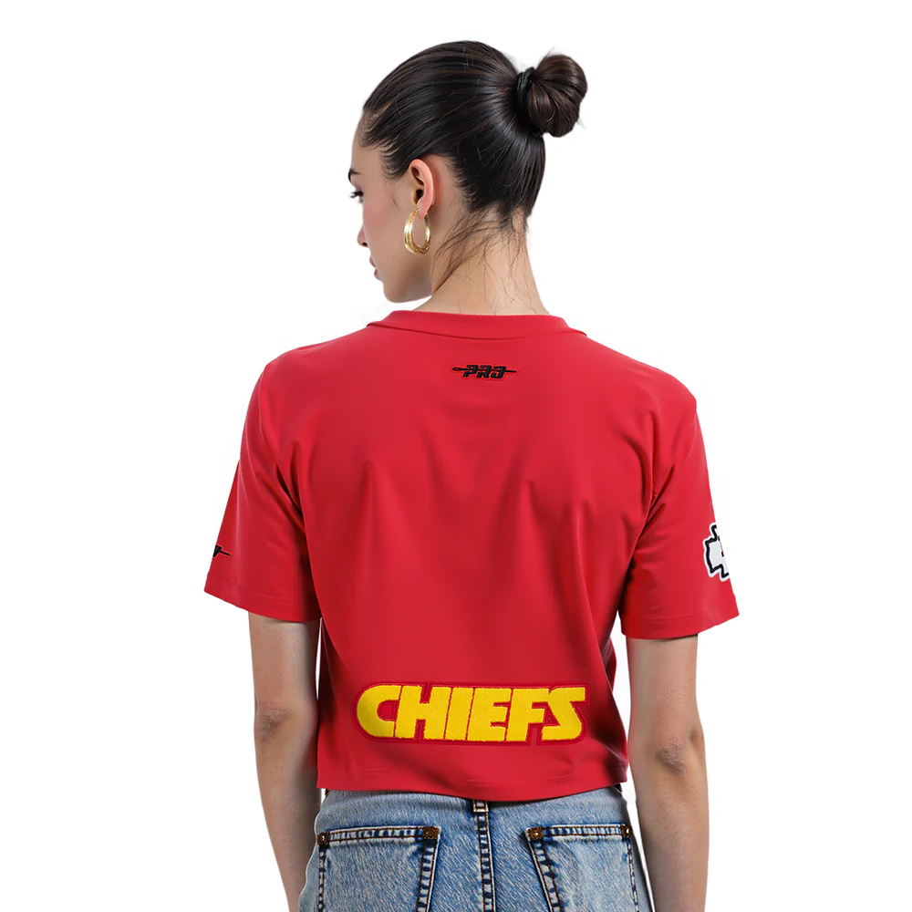NFL KANSAS CITY CHIEFS TRAVIS KELCE #87 CLASSIC PNN WOMEN'S SJ BOXY TEE (Red) - Image 2