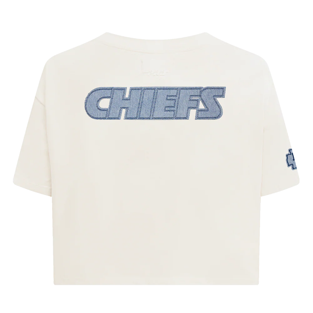 NFL KANSAS CITY CHIEFS VARSITY BLUES WOMEN'S BOXY TEE (LINEN) - Image 3