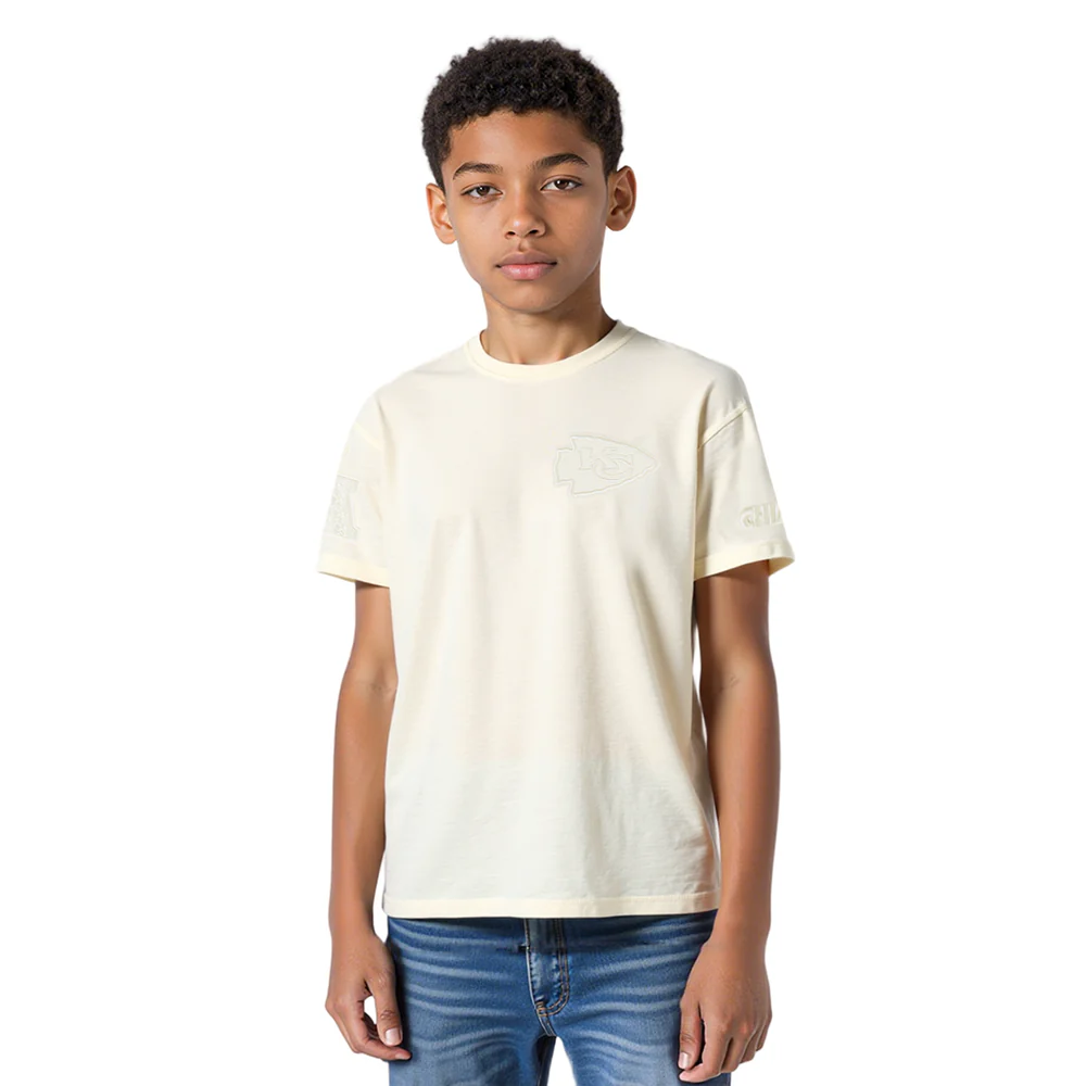 NFL KANSAS CITY CHIEFS NEUTRAL BIG BOYS SINGLE JERSEY TEE (EGGSHELL)