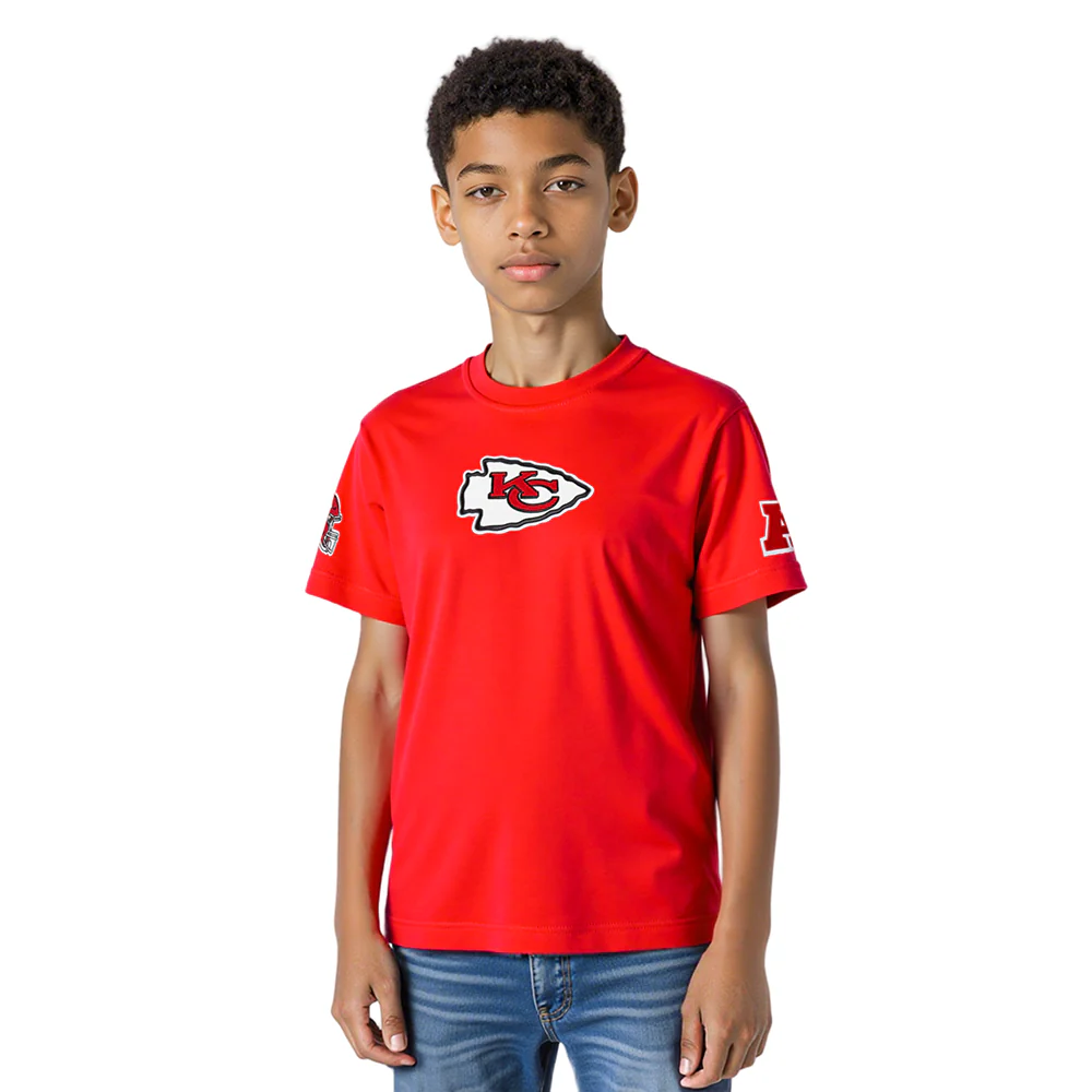NFL KANSAS CITY CHIEFS RETRO CLASSIC SINGLE JERSEY BIG BOYS SINGLE JERSEY TEE (RED) - Image 9