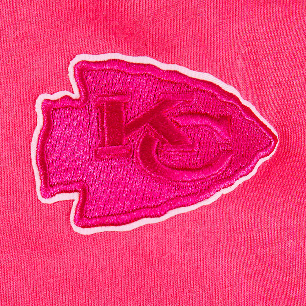 NFL KANSAS CITY CHIEFS TRIPLE PINK BIG GIRLS SHORT SLEEVE BOXY TEE (BEETROOT PURPLE) - Image 4
