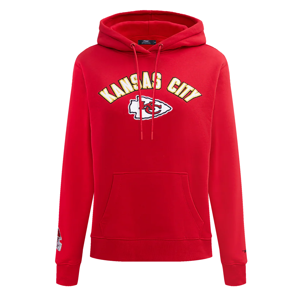 NFL KANSAS CITY CHIEFS CLASSIC WOMEN'S FLEECE PULLOVER HOODIE (RED)