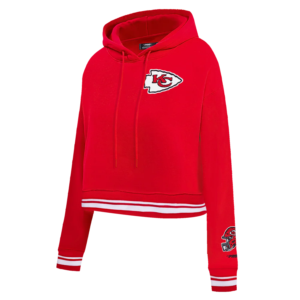 NFL KANSAS CITY CHIEFS MASHUP WOMEN'S RIB CROPPED PO HOODIE (RED) - Image 2