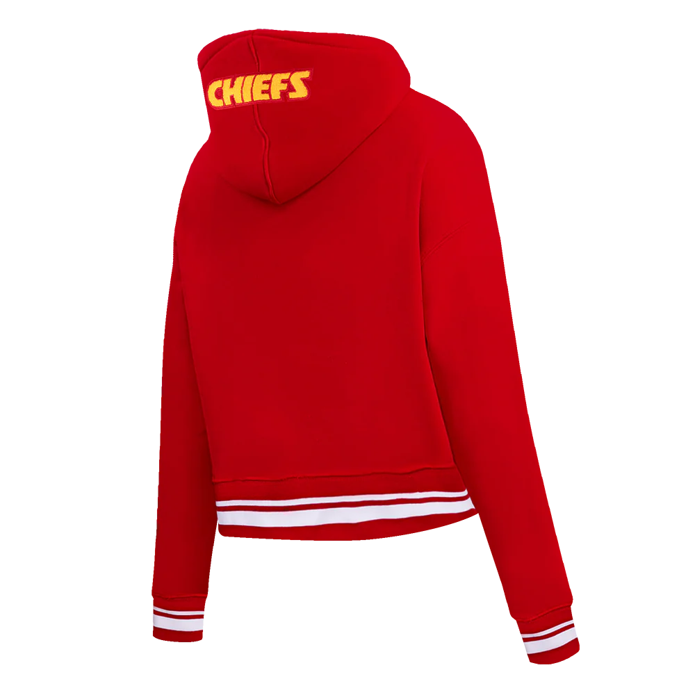 NFL KANSAS CITY CHIEFS MASHUP WOMEN'S RIB CROPPED PO HOODIE (RED) - Image 4