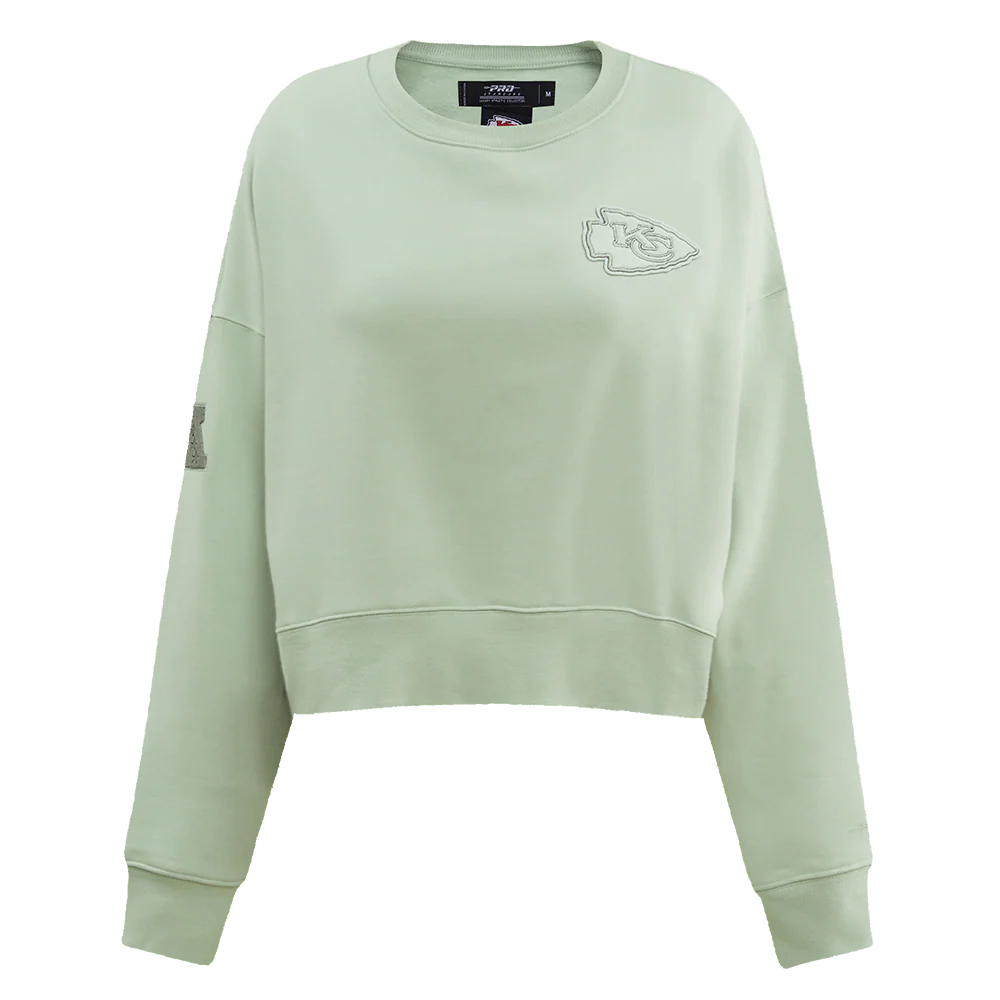 NFL KANSAS CITY CHIEFS NEUTRAL FLEECE CREWNECK (MOSS)
