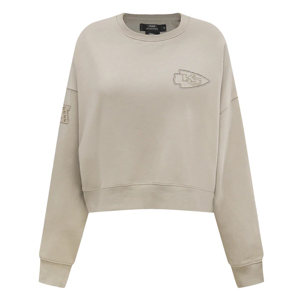 NFL KANSAS CITY CHIEFS NEUTRAL WOMEN'S CREWNECK (TAUPE)