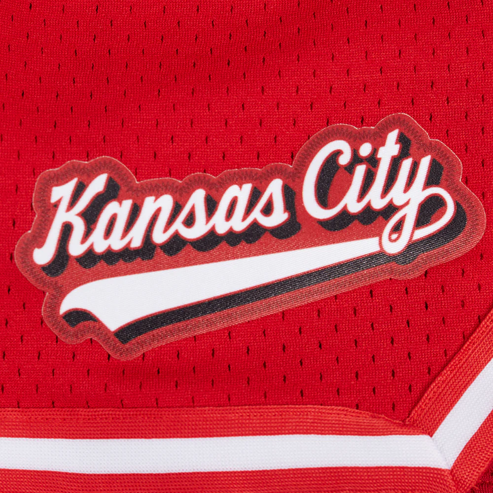 NFL KANSAS CITY CHIEFS SCRIPT TAIL WOMEN'S MESH TAPE SHORT (RED) - Image 7