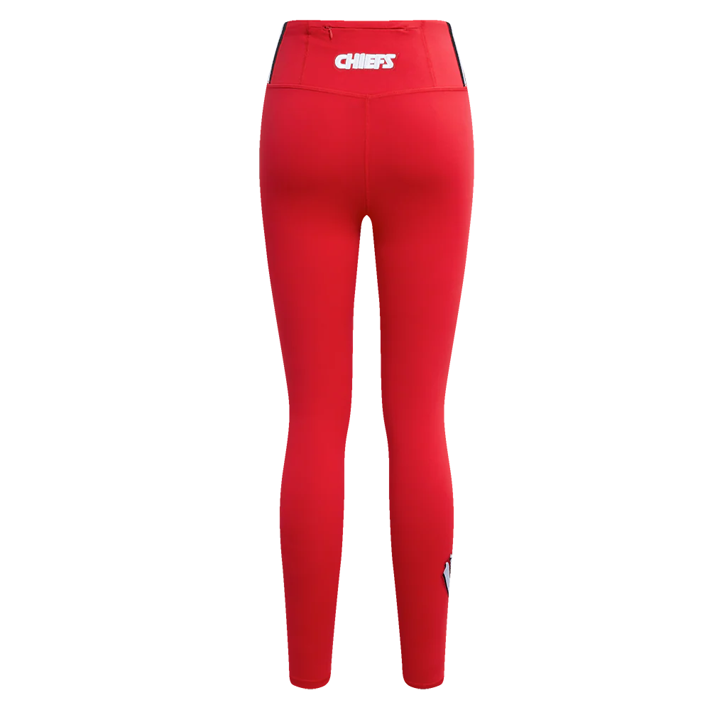 NFL KANSAS CITY CHIEFS SCRIPT TAIL WOMEN'S HIGH WAIST JERSEY LEGGING (RED) - Image 4