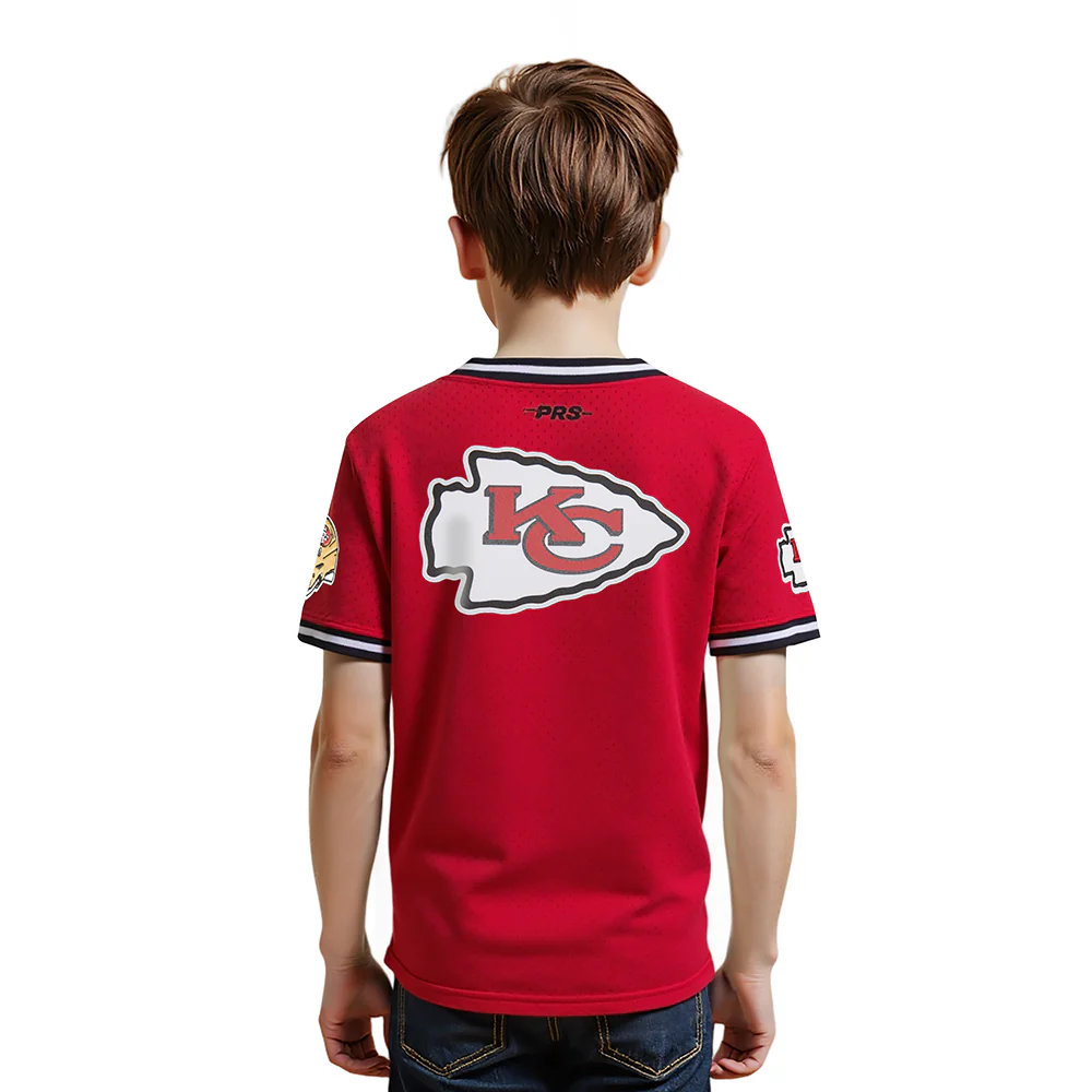 NFL KANSAS CITY CHIEFS CLASSIC LITTLE BOYS SHORT SLEEVE MESH TEE (RED/BLACK) - Image 2