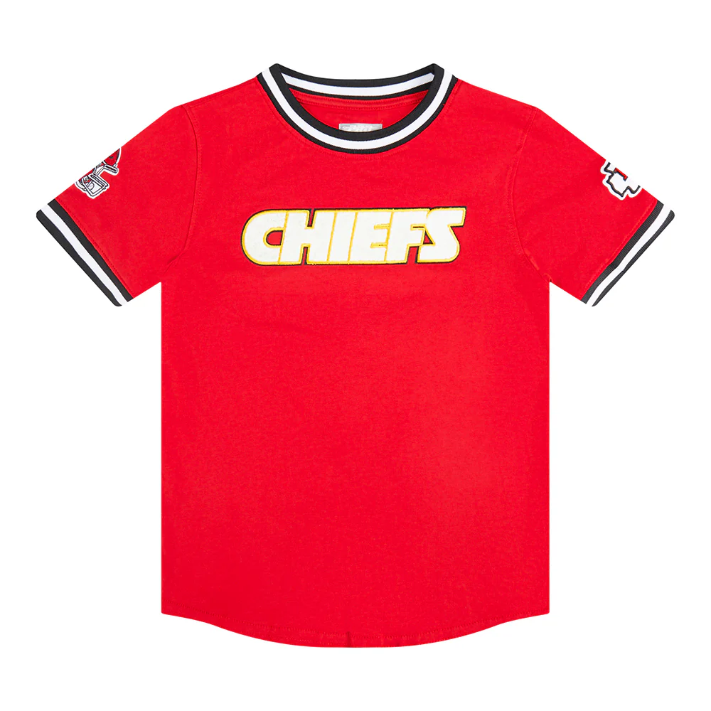NFL KANSAS CITY CHIEFS CLASSIC LITTLE BOYS SHORT SLEEVE STRIPED RIB TEE (RED/BLACK) - Image 11