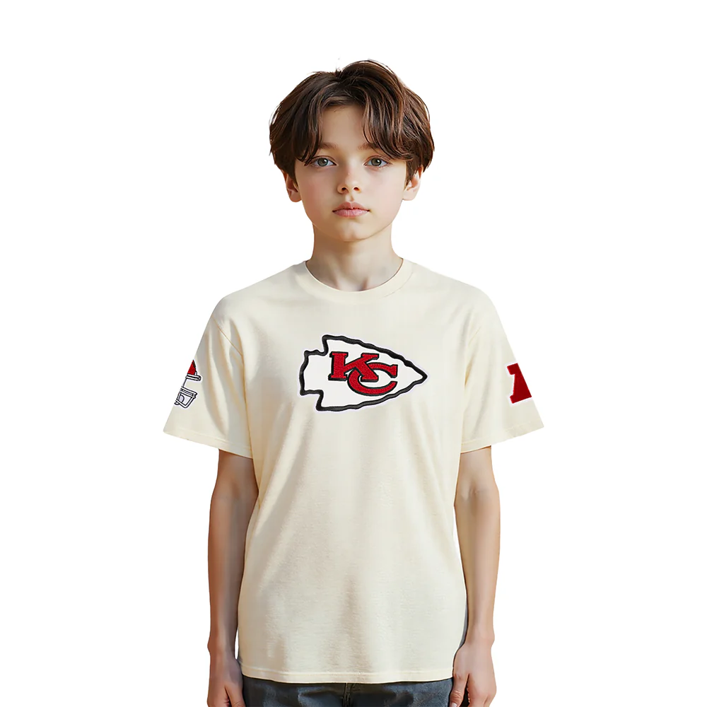 NFL KANSAS CITY CHIEFS RETRO CLASSIC LITTLE BOY'S SS TEE (EGGSHELL)