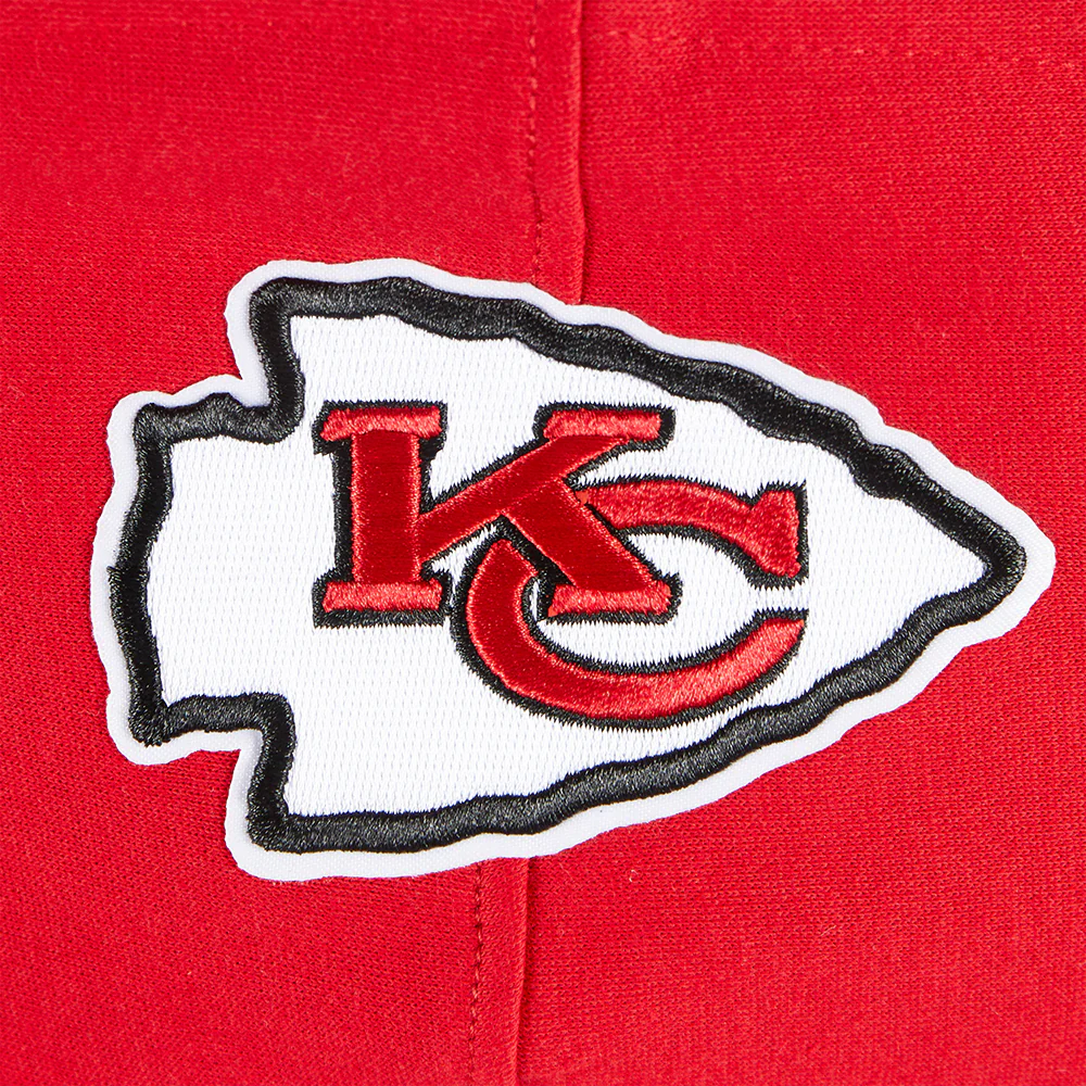 NFL KANSAS CITY CHIEFS RETRO CLASSIC LITTLE BOYS RIB FLEECE PULLOVER HOODIE (RED/BLACK) - Image 5