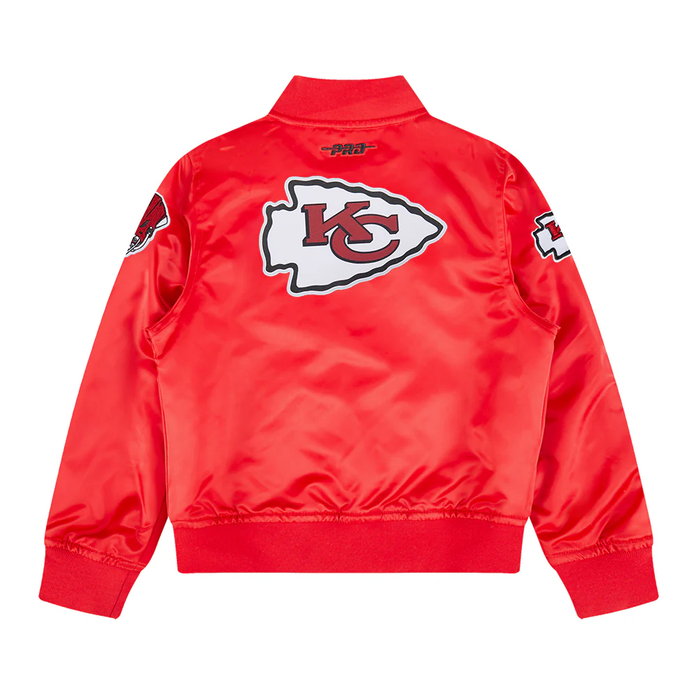 NFL KANSAS CITY CHIEFS CLASSIC LITTLE BOYS SATIN JACKET (RED) - Image 4