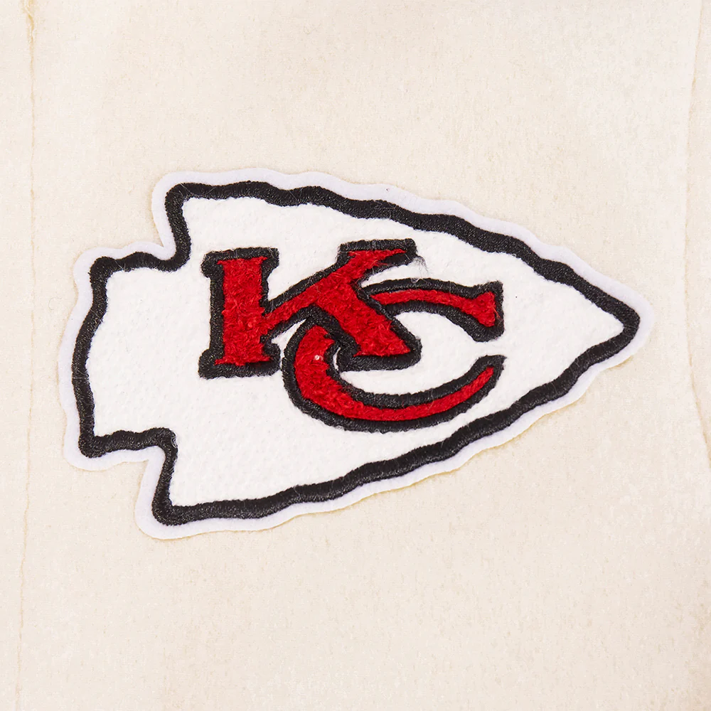 NFL KANSAS CITY CHIEFS RETRO CLASSIC LITTLE BOYS RIB WOOL VARSITY JACKET (EGGSHELL/ RED) - Image 16