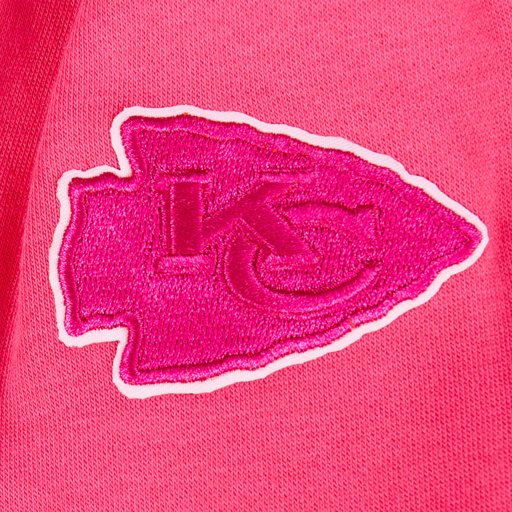 NFL KANSAS CITY CHIEFS TRIPLE PINK LITTLE GIRLS FLEECE CREWNECK (BEETROOT PURPLE) - Image 4