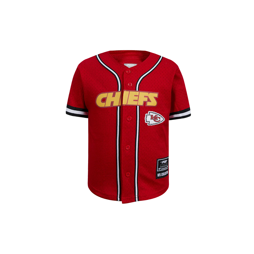 NFL KANSAS CITY CHIEFS CLASSIC TODDLER BOYS MESH BUTTON DOWN SHIRT (RED/BLACK) - Image 3