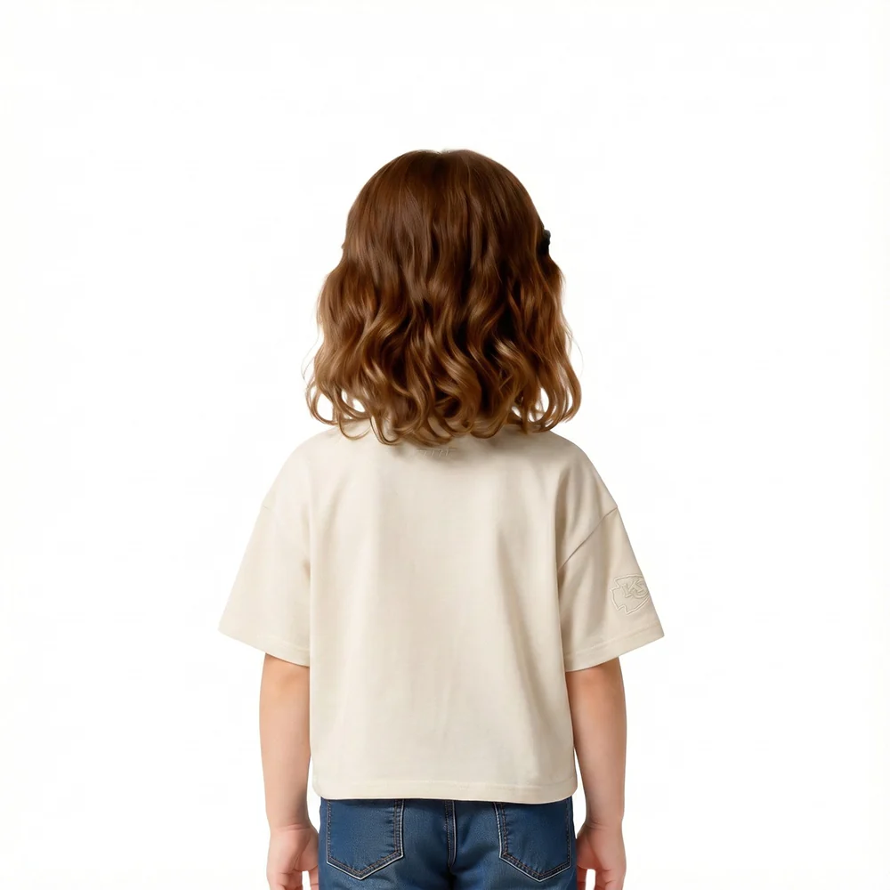 NFL KANSAS CITY CHIEFS NEUTRAL TODDLER GIRLS SHORT SLEEVE BOXY TEE (EGGSHELL) - Image 2