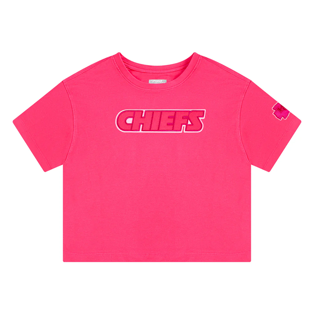NFL KANSAS CITY CHIEFS TRIPLE PINK TODDLER GIRLS SHORT SLEEVE BOXY TEE (BEETROOT PURPLE)