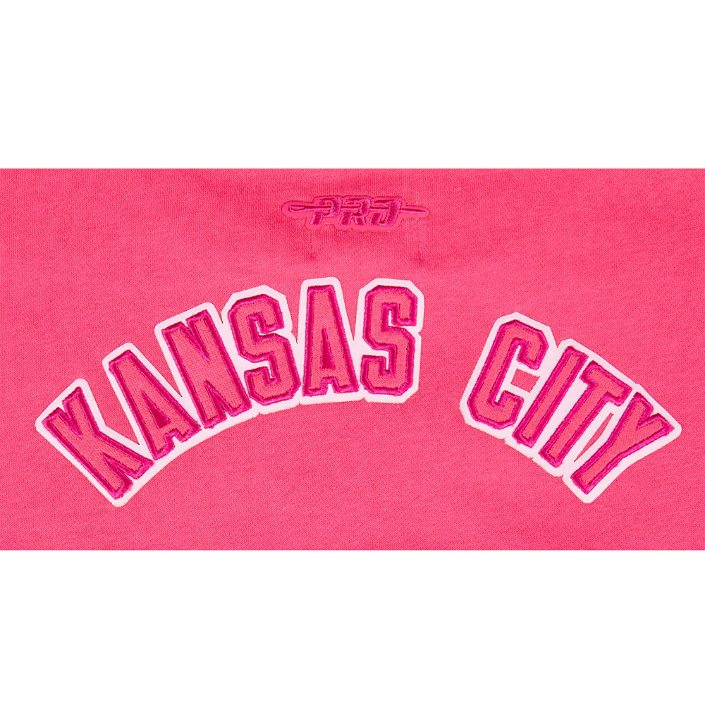 NFL KANSAS CITY CHIEFS TRIPLE PINK TODDLER GIRLS FLEECE CREWNECK (BEETROOT PURPLE) - Image 5