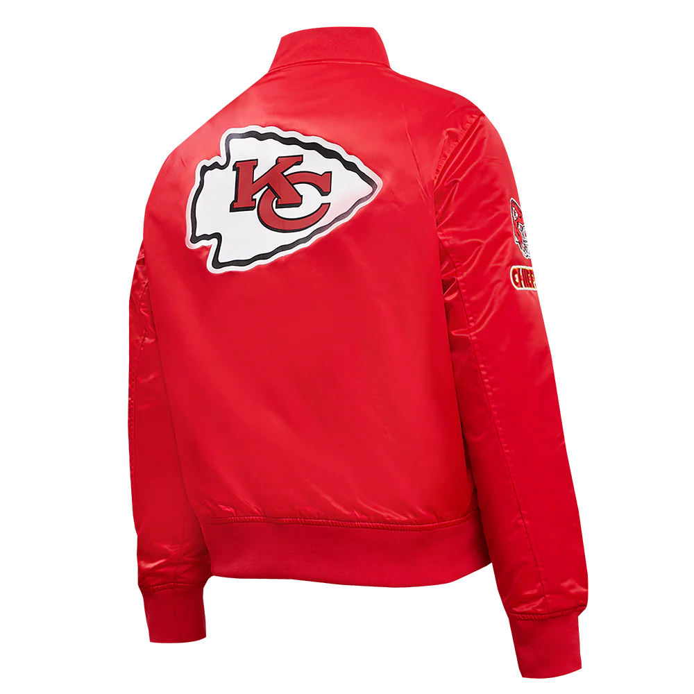 NFL KANSAS CITY CHIEFS CLASSIC WOMEN'S SATIN JACKET (RED) - Image 4