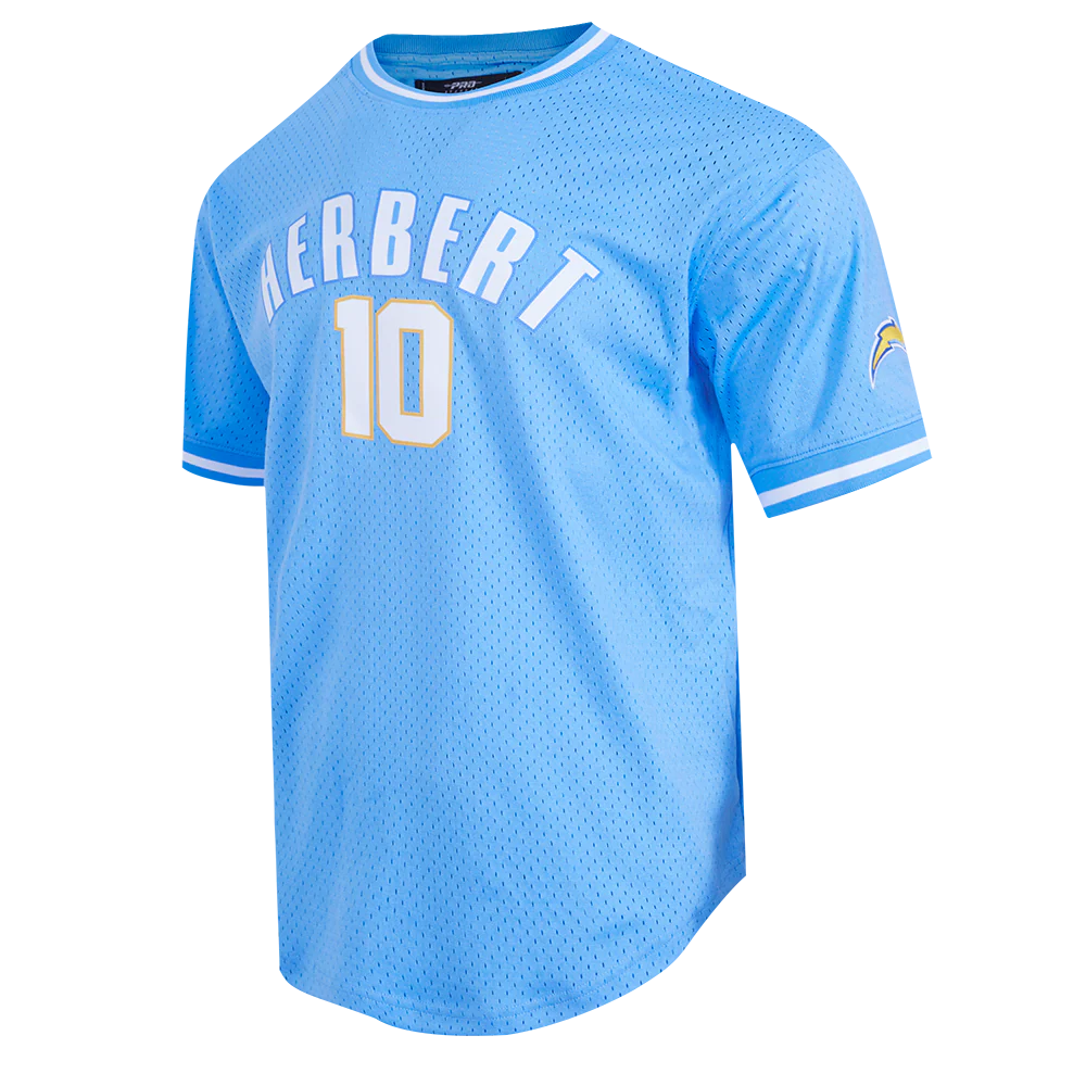 NFL LOS ANGELES CHARGERS JUSTIN HERBERT #10 MESH TEE (UNIVERSITY BLUE) - Image 2