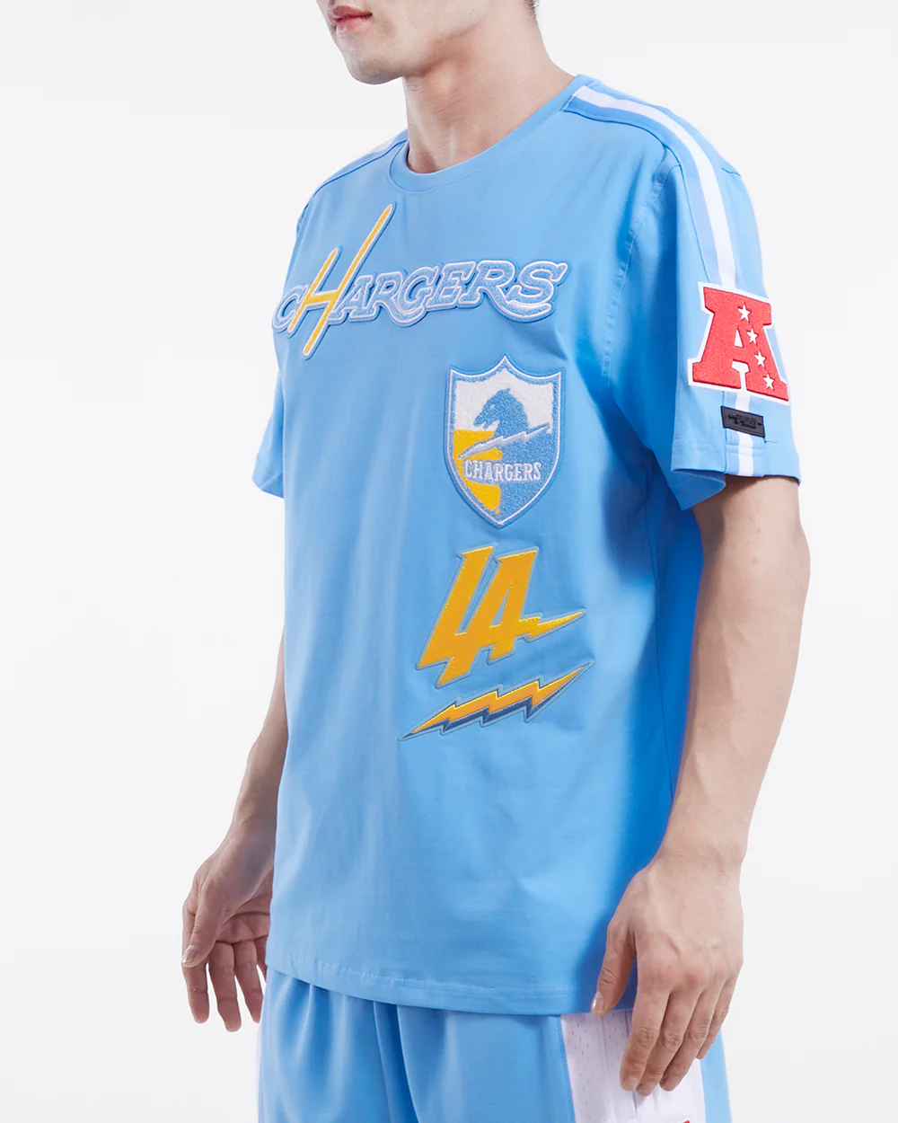 NFL LOS ANGELES CHARGERS RETRO CLASSIC MEN'S STRIPED TEE (UNIVERSITY BLUE) - Image 2