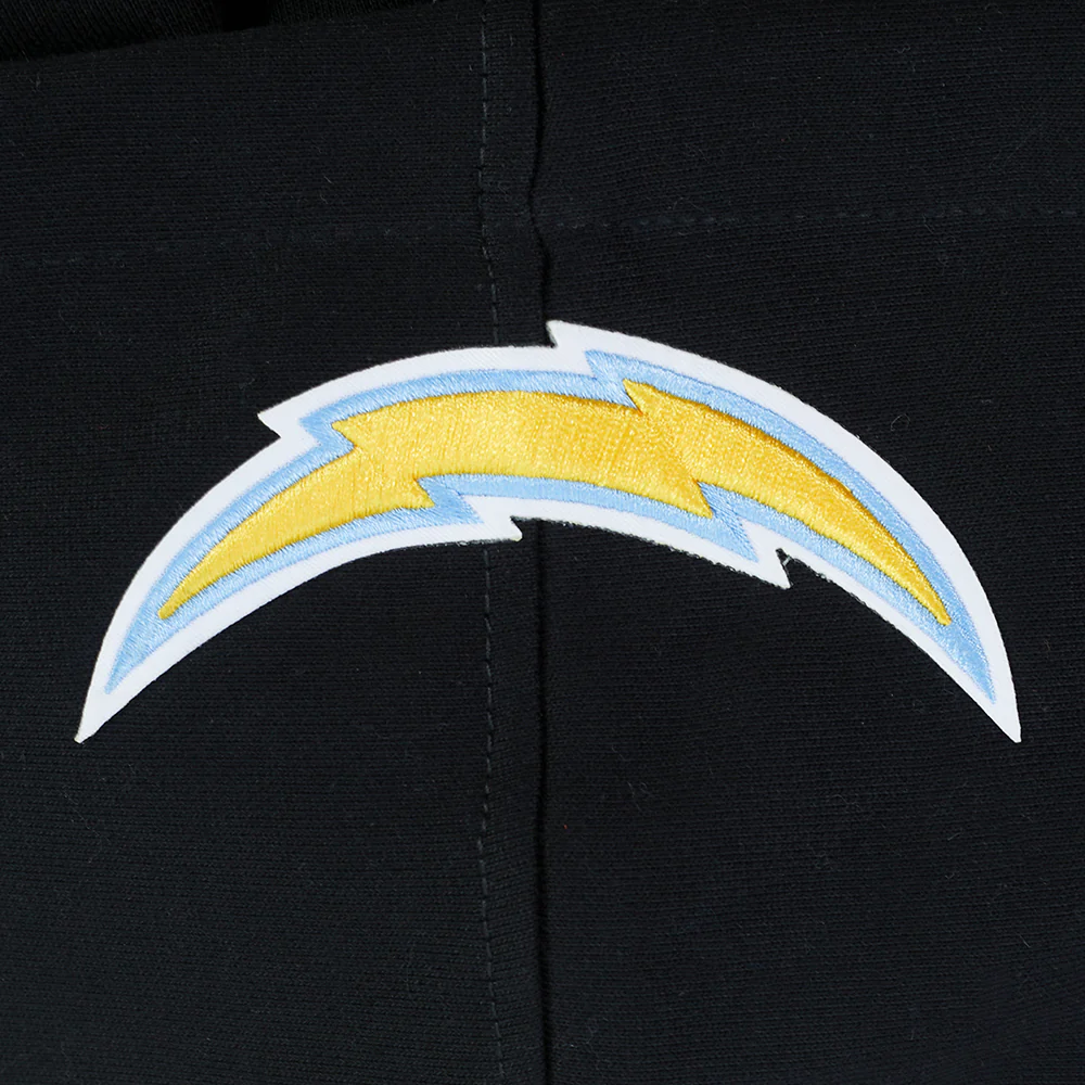 NFL LOS ANGELES CHARGERS SCRIPT TAIL MEN'S RIB FLC PO HOODIE (BLACK) - Image 5