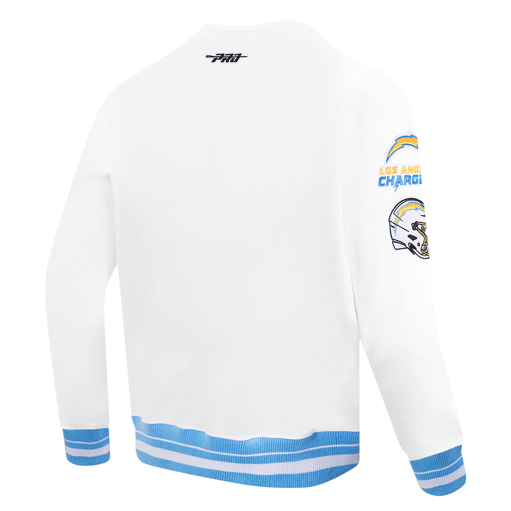 NFL LOS ANGELES CHARGERS MASHUP MEN'S RIB CREWNECK (WHITE/UNIVERSITY BLUE) - Image 4