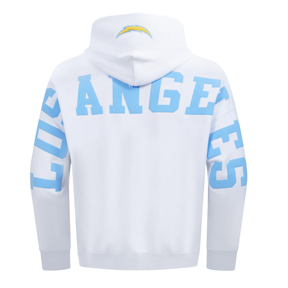 NFL LOS ANGELES CHARGERS WINGSPAN MEN'S DROP SHOULDER FLC PO HOODIE (WHITE)