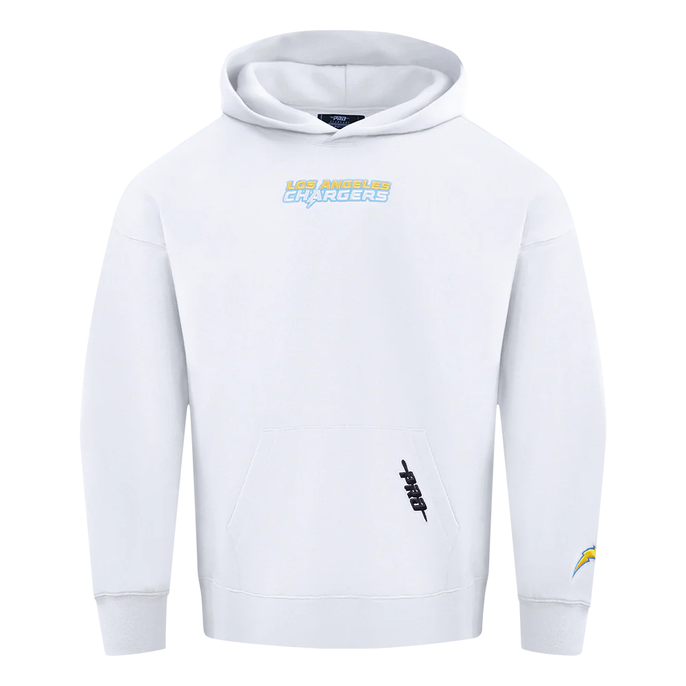 NFL LOS ANGELES CHARGERS WINGSPAN MEN'S DROP SHOULDER FLC PO HOODIE (WHITE) - Image 2