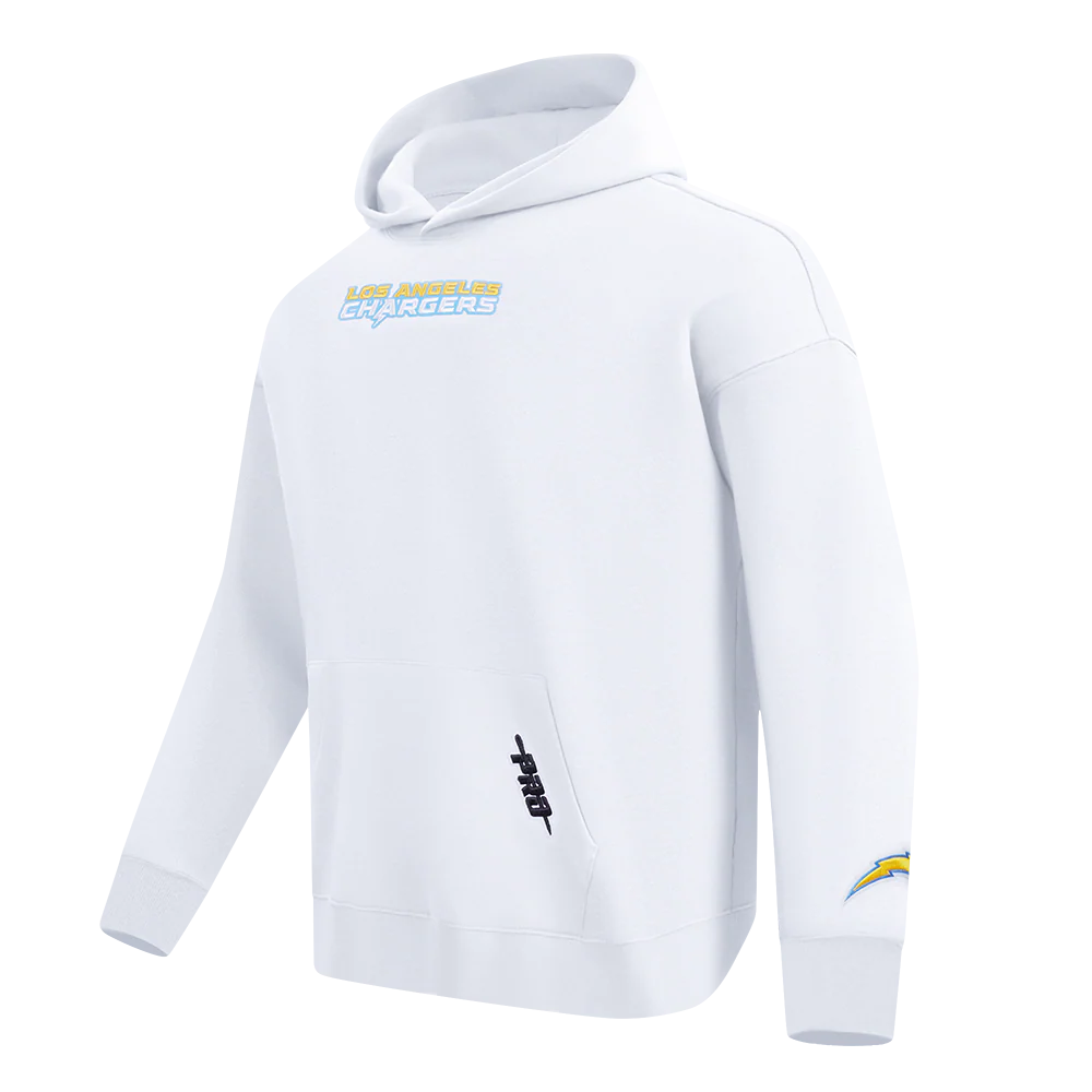 NFL LOS ANGELES CHARGERS WINGSPAN MEN'S DROP SHOULDER FLC PO HOODIE (WHITE) - Image 3