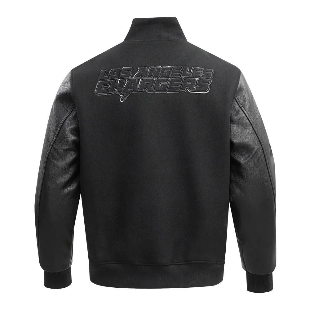 NFL LOS ANGELES CHARGERS TRIPLE BLACK MEN'S WOOL VARSITY JACKET (TRIPLE BLACK MEN'S) - Image 3