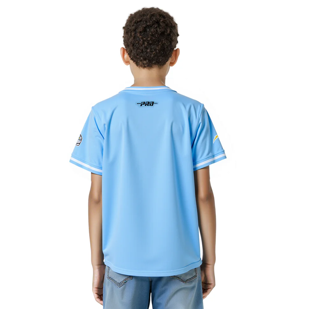 NFL LOS ANGELES CHARGERS CLASSIC BIG BOYS SHORT SLEEVE STRIPED RIB TEE (UNIVERSITY BLUE) - Image 2