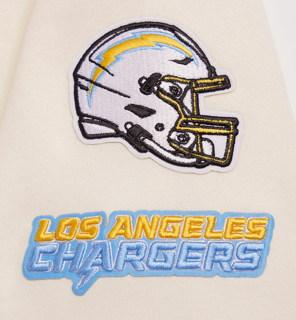NFL LOS ANGELES CHARGERS CLASSIC WOMEN'S CROPPED PULLOVER HOODIE (EGGSHELL) - Image 6