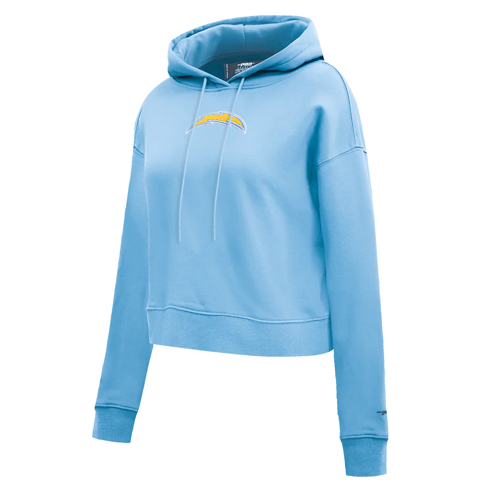 NFL LOS ANGELES CHARGERS CLASSIC WOMEN'S CROPPED PULLOVER HOODIE (UNIVERSITY BLUE) - Image 2