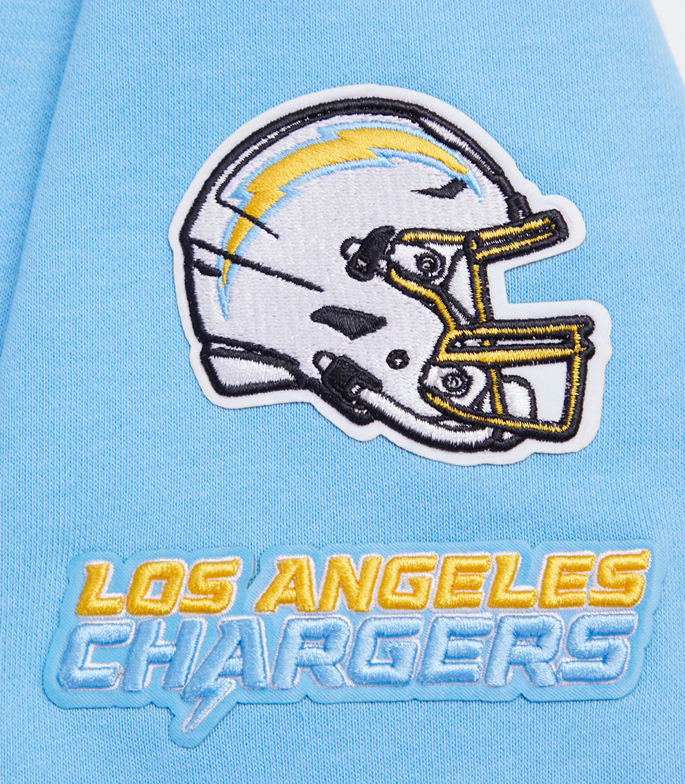 NFL LOS ANGELES CHARGERS CLASSIC WOMEN'S CROPPED PULLOVER HOODIE (UNIVERSITY BLUE) - Image 6