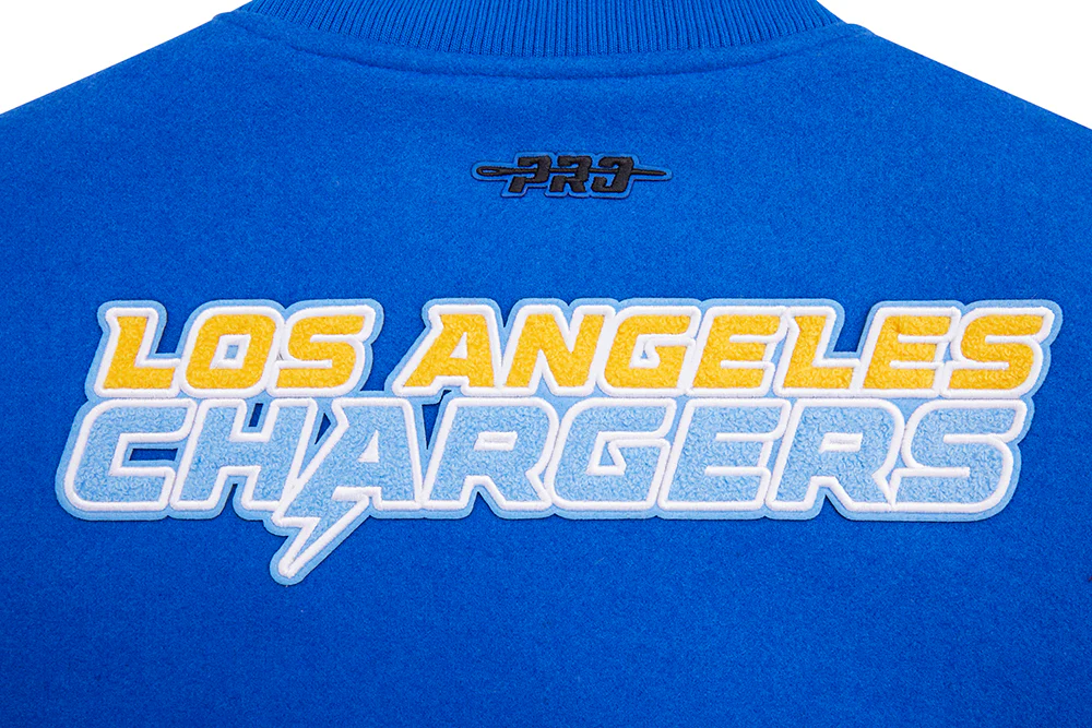 NFL LOS ANGELES CHARGERS CLASSIC WOMEN'S WOOL VARSITY JACKET (ROYAL BLUE/WHITE) - Image 5