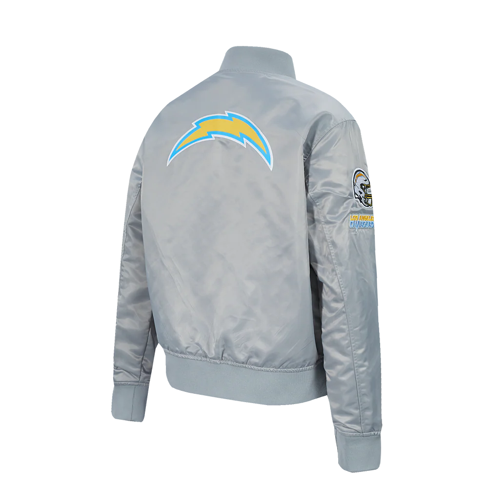 NFL LOS ANGELES CHARGERS CLASSIC WOMEN'S SATIN JACKET (SILVER) - Image 4