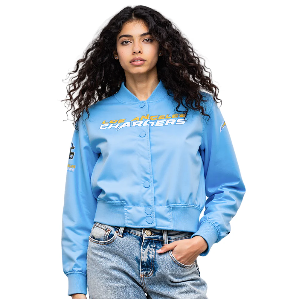 NFL LOS ANGELES CHARGERS CLASSIC WOMEN'S SATIN JACKET (UNIVERSITY BLUE)