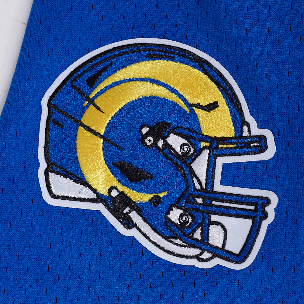 NFL LOS ANGELES RAMS SCRIPT TAIL MEN'S MESH BUTTON DOWN SHIRT (ROYAL BLUE) - Image 15