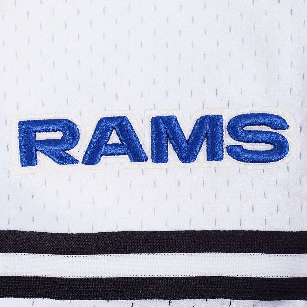 NFL LOS ANGELES RAMS SCRIPT TAIL MEN'S MESH BUTTON DOWN SHIRT (WHITE/BLACK/WHITE) - Image 7