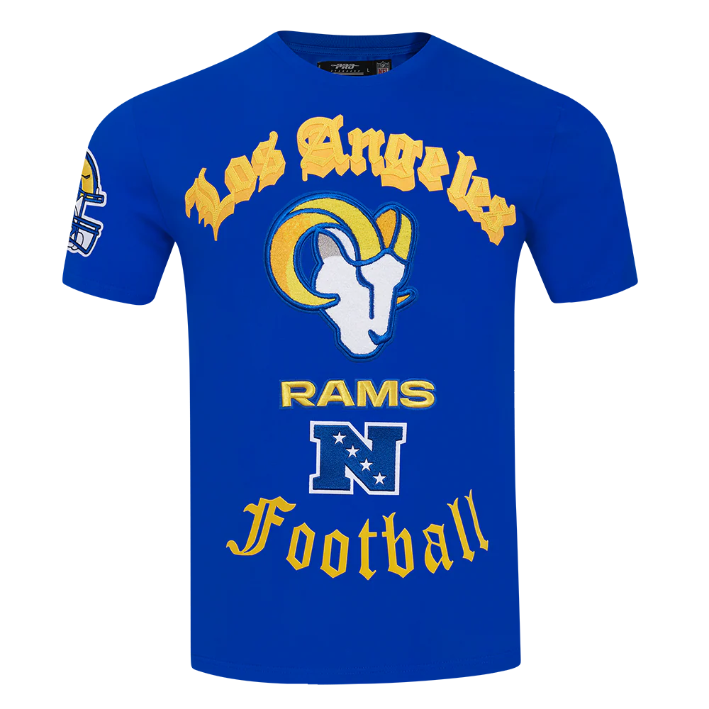 NFL LOS ANGELES RAMS OLD ENGLISH MEN'S TEE (ROYAL BLUE)