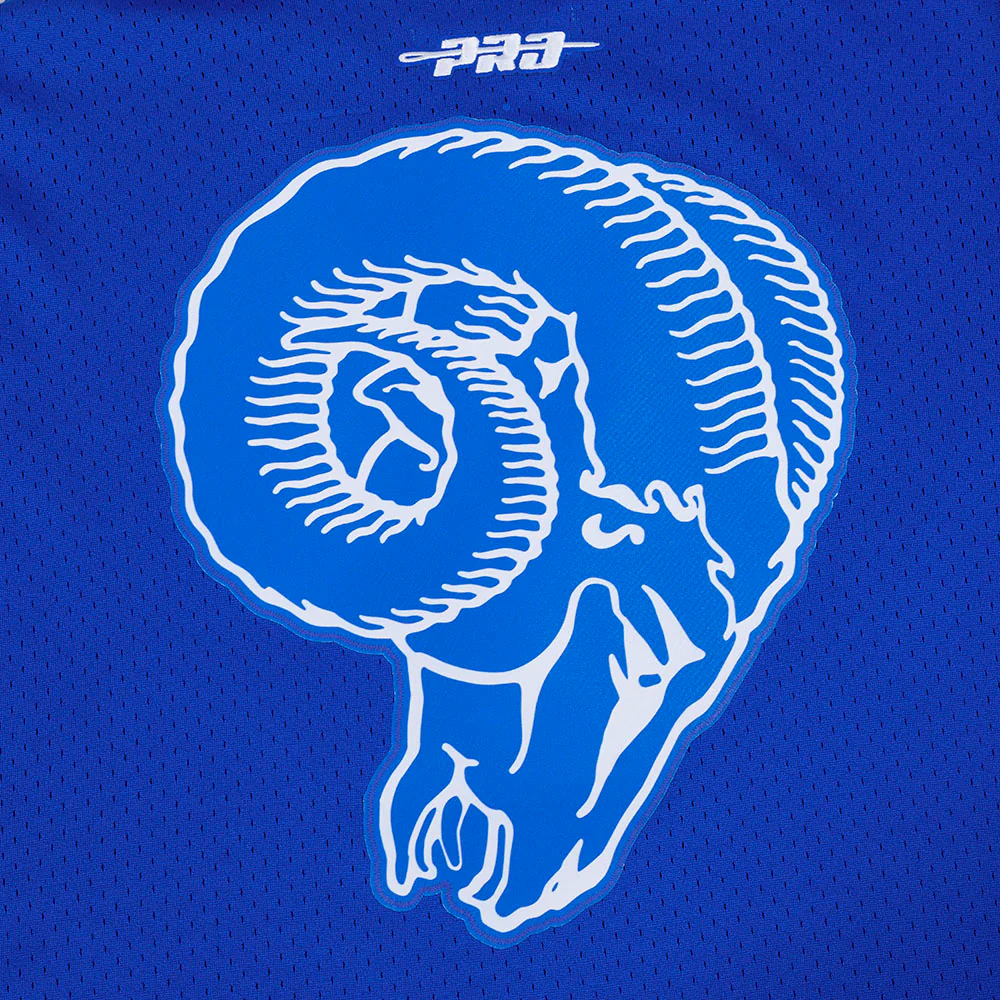 NFL LOS ANGELES RAMS ERIC DICKERSON #29 MEN'S MESH BUTTON DOWN SHIRT (ROYAL BLUE) - Image 5