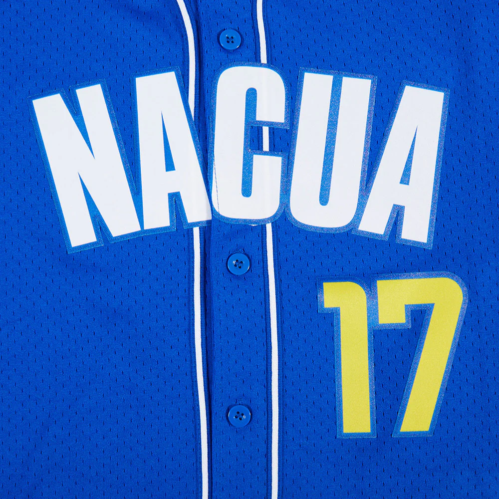 LOS ANGELES RAMS PUKA NACUA #17 CLASSIC MEN'S MESH BUTTON DOWN SHIRT (ROYAL BLUE) - Image 6
