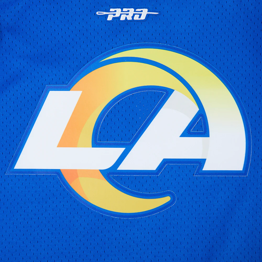NFL LOS ANGELES RAMS PUKA NACUA #12 CLASSIC MESH PNN MEN'S MESH BUTTON DOWN SHIRT (ROYAL BLUE) - Image 3