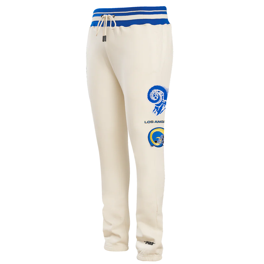 NFL LOS ANGELES RAMS RETRO CLASSIC MEN'S SWEATPANT (EGGSHELL/ ROYAL BLUE) - Image 10