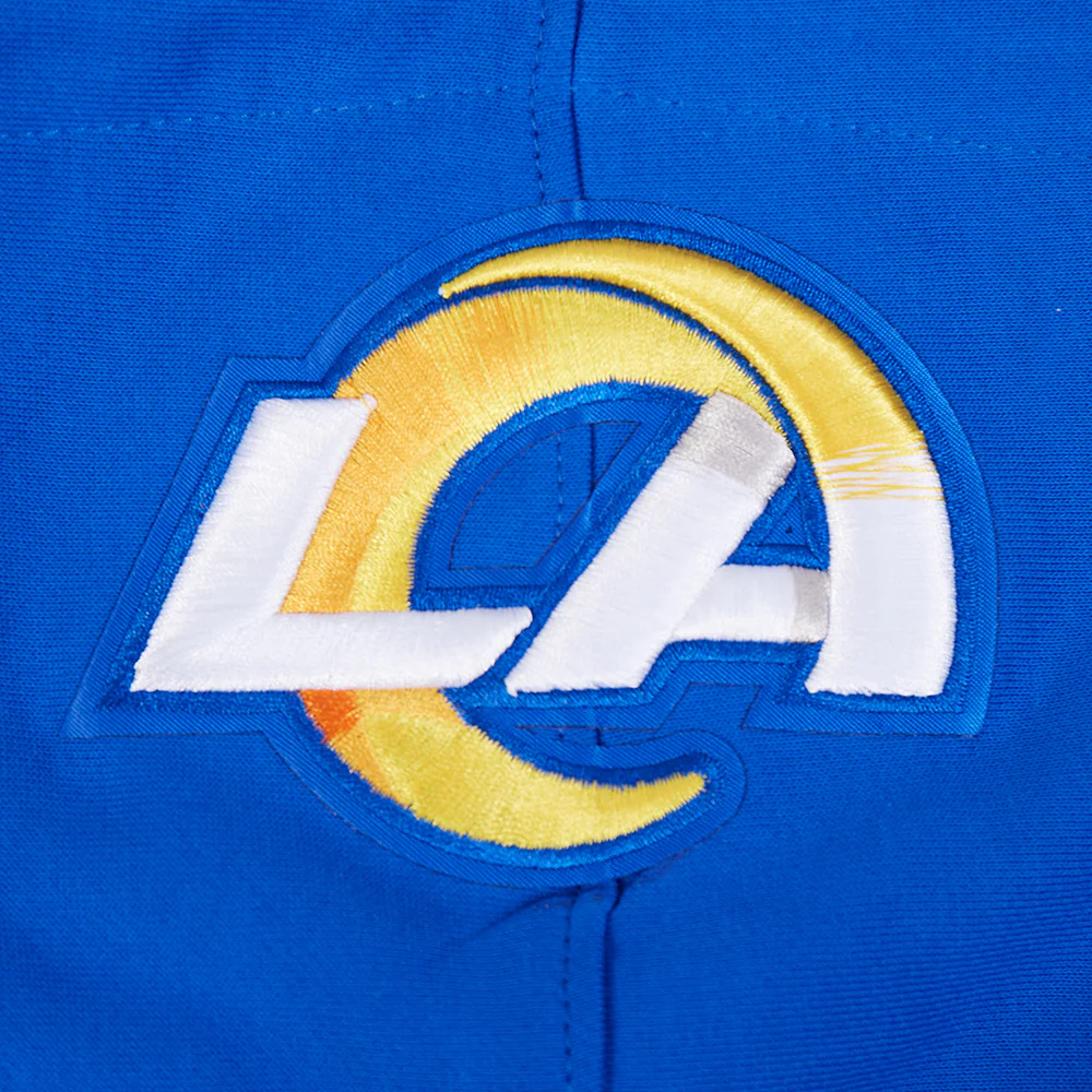 NFL LOS ANGELES RAMS SCRIPT TAIL MEN'S RIB FLC PO HOODIE (ROYAL BLUE) - Image 5
